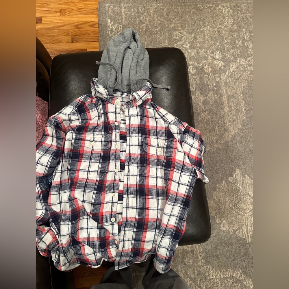American Eagle Button Down Sweatshirt Size M - image 2